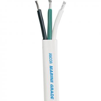 Ancor 100ft Long 16/3 AWG White Triplex Flat Cable