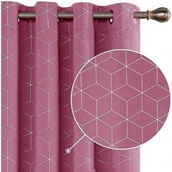 Deconovo Tende a Diamante Rosse 140x260 cm – Sistema Oscurante Termico