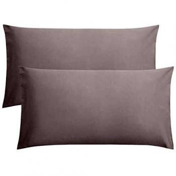 FLXXIE King Size Soft Microfiber Pillowcases, Wrinkle Resistant, Smoke Grey