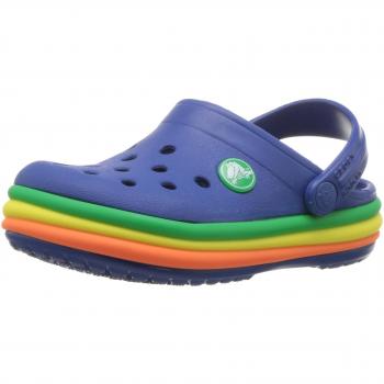 Crocs Unisex-Kinder Clogs, Blau (Rainbow Band K)