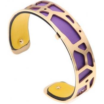 Bracelet en cuir avec accents dorés 15mm