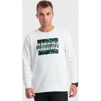 OMBRE Männer Sweatshirt mit Print in Weiß