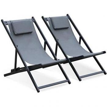 Lettini multiposizione in alluminio con rivestimento in textilene