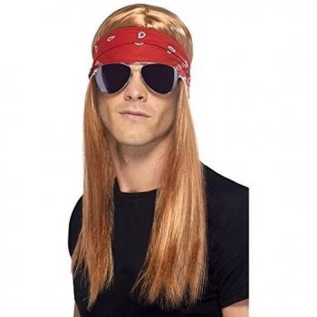 Smiffys 90's Rocker Kit with Auburn Wig, Bandana and Shades