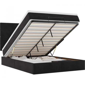 Cama Otomana de Lujo en Terciopelo Negro – Tienda VidaXL