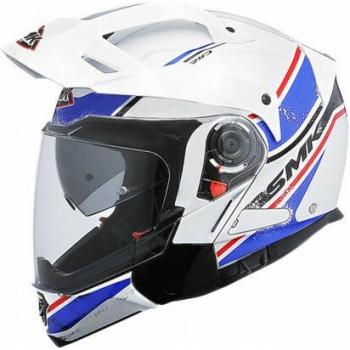 Casque moto SMK Hybrid Evo Tide Blanc Bleu