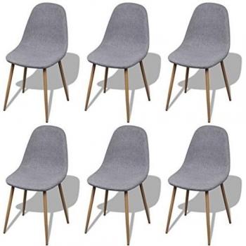 Mesa y Sillas 6x VidaXL, Color Gris Claro