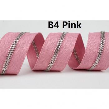 5# Silver Metal Zipper Single Open-End Pink