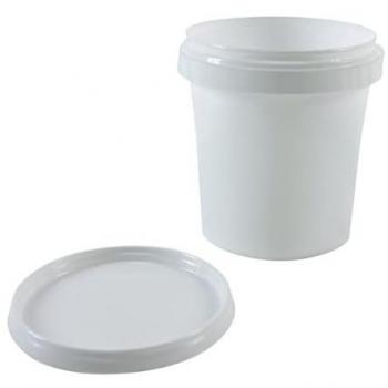 Couvercles inclus : 10 seaux 365 ml, diamètre 95 mm – Blanc