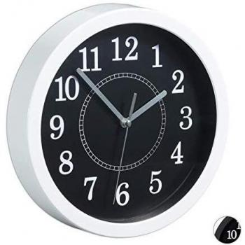 Runde Wanduhr 20cm, Klassisches Design, Batteriebetrieben, Weiß