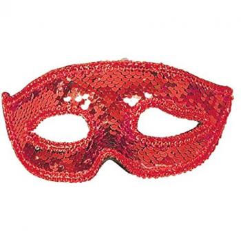 Masque glamour à paillettes rouges