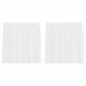 VidaXL 2-Piece White Voile Curtains with Loops 140x140 cm