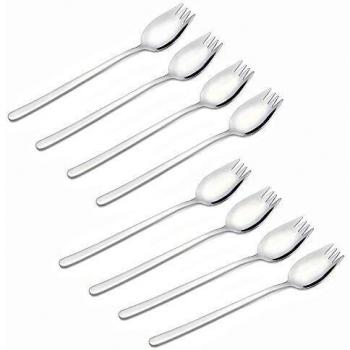 Durable YFWOOD 8‑Pack Sporks – 7.4 Stainless Steel Flatware for Outdoor Use