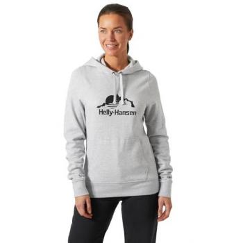 Grauer Helly Hansen Nord Graphic Hoodie für Damen – XL