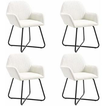 Set de 4 Sillas de Comedor Tapizadas en Tela Crema