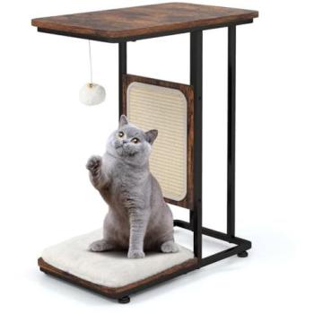 Sospensione Elegante: Tiragraffi 2 in 1 con Cuscino Removibile, 64 cm – Caffè