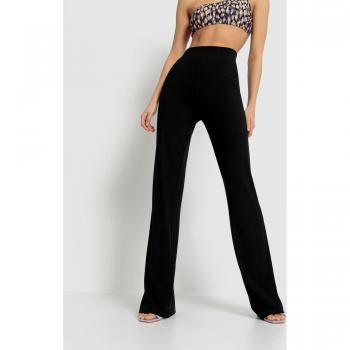 Lascana Damen-Loungehose Schwarz Rippen