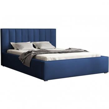 Cama Individual 120x200 – Azul, Somier Tapizado – Pomona
