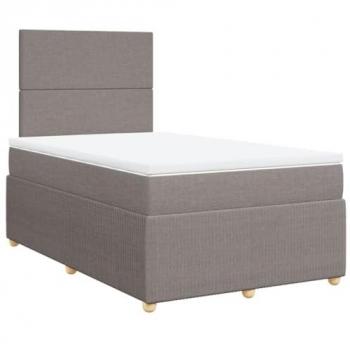 VidaXL Boxspringbett mit Stoffmatratze Taupe 120x200 cm