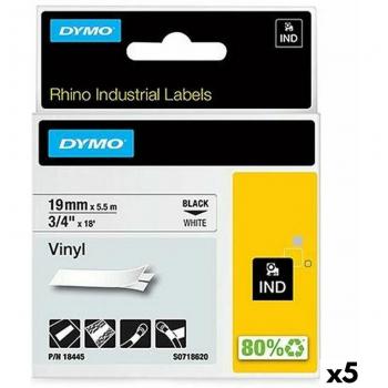 Dymo Etikettenband Rhino ID1-19 19 x 5,5 mm Zwart/Wit (5 Uniteiten)