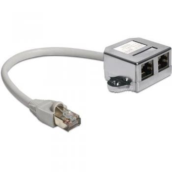 Delock DeLOCK RJ45 Port Doppler 1 x RJ45 Stecker > 2 x RJ45 Buchsen