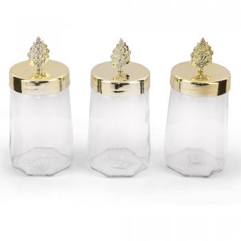 Wellhome Cubo de Almacenamiento 3P – Tapa Oro, Mantén Fresco