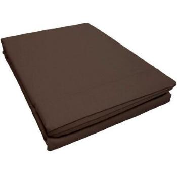 Drap Plat Uni Coton + Point Bourdon 57 Fils Noisette – Douceur d'Intérieur, 180×290 cm