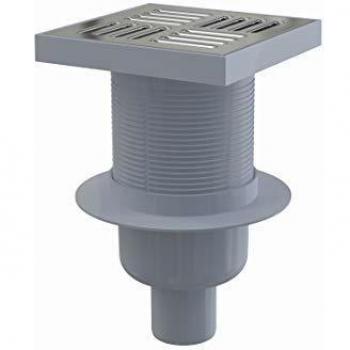 Siphon de sol inox 150x150/50 mm sortie verticale