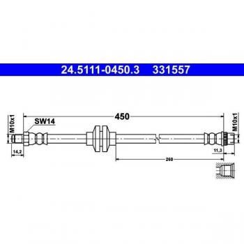 Bremsschlauch ATE 24.5111-0450.3 für Vorderachse