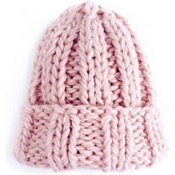 Pure Color Curled Wool Cap for Girls