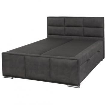 Simili Cuir Marron Lit‑Coffre Boxspring NALA 160×200 cm