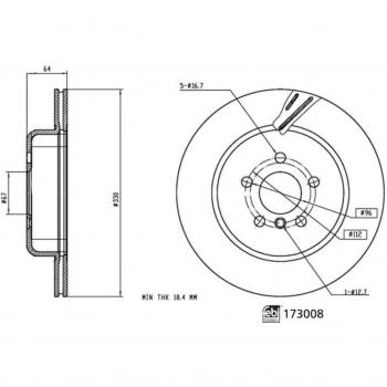 Bremsscheibe FEBI BILSTEIN 173008 hinten, belüftet, 1 Stück