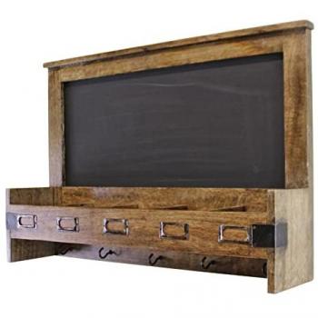 Mango Wood Blackboard with Key Hooks