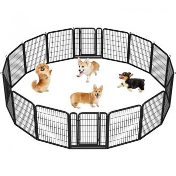 Hunde-Freigehege 16-teilig mit Verriegelung