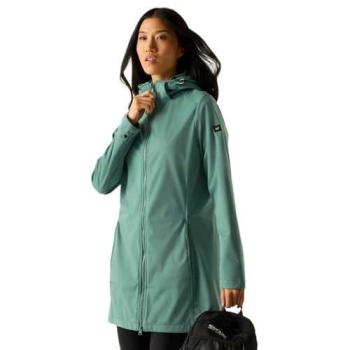 Regatta Teal Hooded Longline Softshell Jacket – Women’s Water‑Resistant (10)