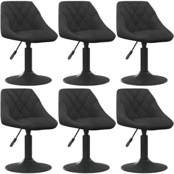 Sillas de comedor mecedora de terciopelo negro 6 piezas