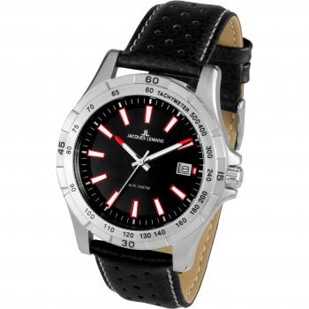 Jacques Lemans Herrenmontur XL Montreal Analogquarz Leder – 1‑1790A