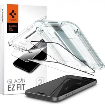 Spigen GLAS.tR EZ Fit Full Cover Tempered Glass Screen Protector 2-Pack for iPhone 15 Plus