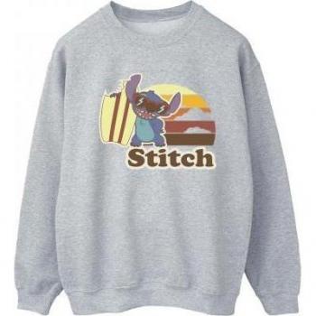 Disney Ladies Lilo and Stitch Surfboard Sweatshirt L grey