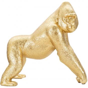 Gorille Doré 3 – Sculpture en Polyrésine 24,3 × 13,9 × 22,8 cm