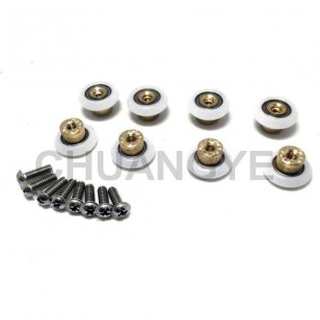 19mm Copper Shower Door Rollers with Screws – 8-Count Bundle