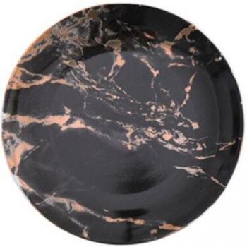 Gold Inlay Marble Ceramic Plate Set