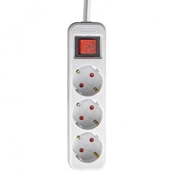 Regleta 3 Schuko 3m Blanca con Interruptor 7hSevenOn
