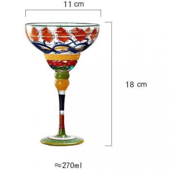 270ml Colorful Cocktail Goblet Handmade Lead-Free Margarita Glasses