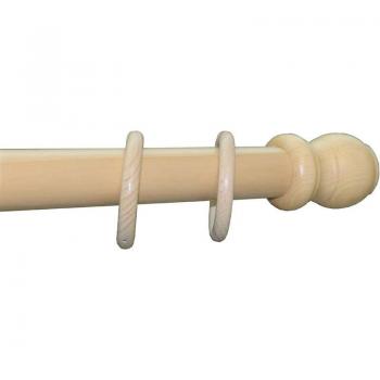 Bâton de Rideau 35 mm en Bois Naturel 300 cm