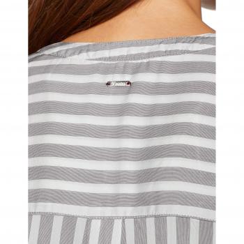 TOM TAILOR Damen Bluse, Grau (Gestreifte Boxy Style)