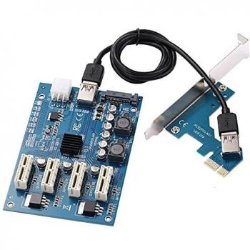 BEYIMEI PCI-E 1X a 4 porte PCI-E 1X, scheda multi-interfaccia PCIe, scheda adattatore USB
