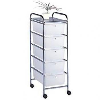 Carrello cromato con 4 scomparti di plastica 32562-32561