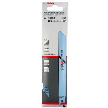 Bosch S918A Basic Saber Saw Blade for Metal, Silver, Set of 5