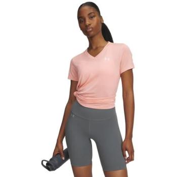 Under Armour Women’s Tech Twist V-Neck Short Sleeve Knit Top – Pink, L